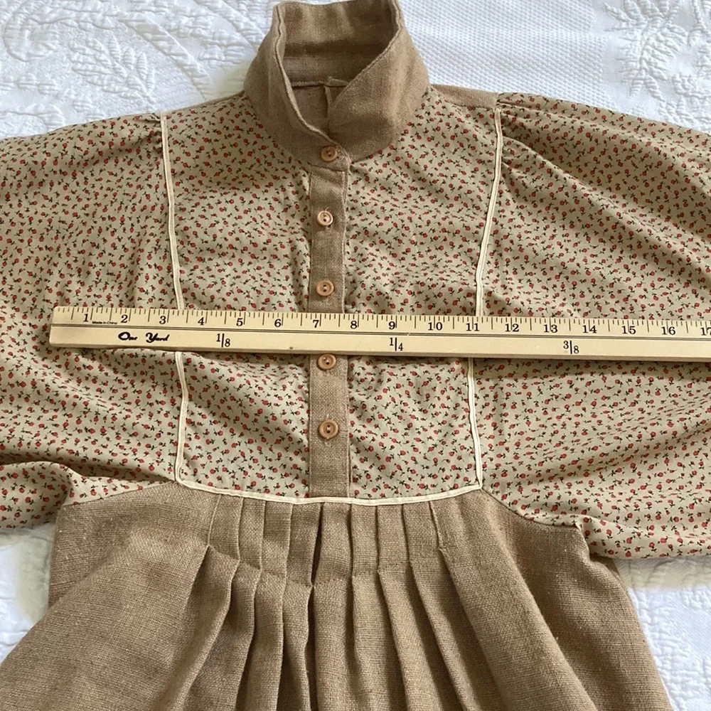 Vintage 70s dress prairie cottage core tiny floral print hippie boho size XS - Picture 8 of 14